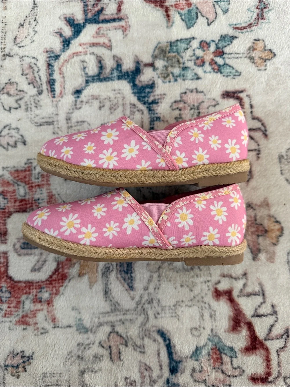 Maggie & Zoe Pink Daisy Canvas Slip-On Moccasins